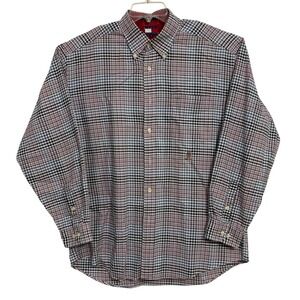 Vtg 90s Tommy Hilfiger Big Fit Shirt Large 25 P2P Red White Blue Plaid Oversized